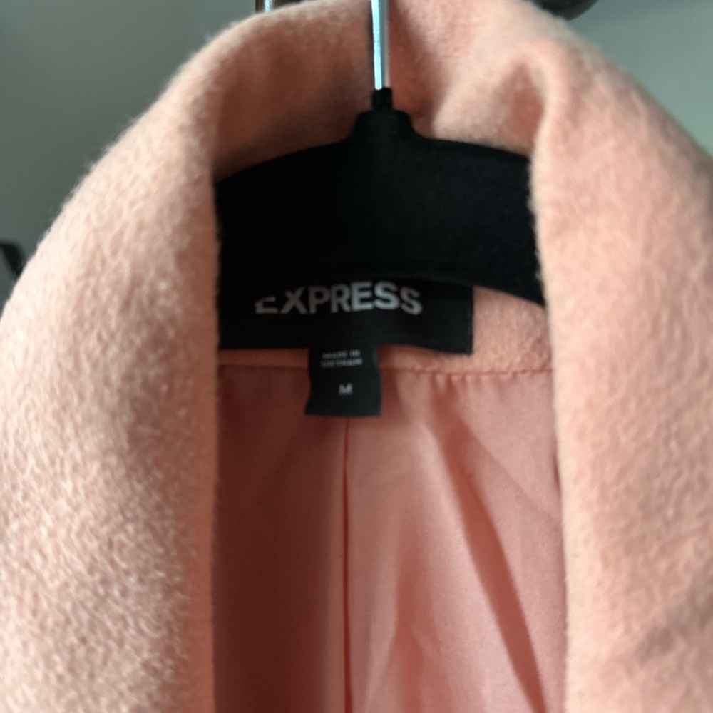 #37 EXPRESS CORAL DOUBLE BREASTED FLANNEL KNIT OVERSIZED BLAZER - Picture 6 of 8